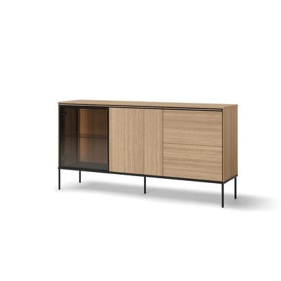 Visso Sideboard with 2 Doors 2 Drawers in Oak Linear - 167cm