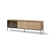 Visso Wooden Large TV Stand with 2 Doors 2 Drawers in Oak Linear