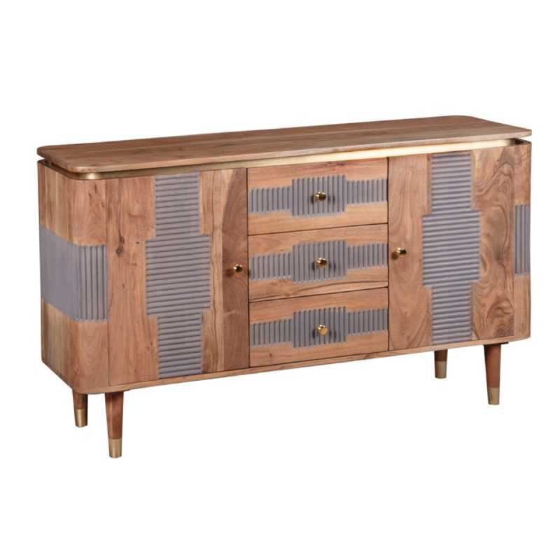 Wilton 2 Doors 3 Drawers Sideboard in Acacia Wood 140cm - UK