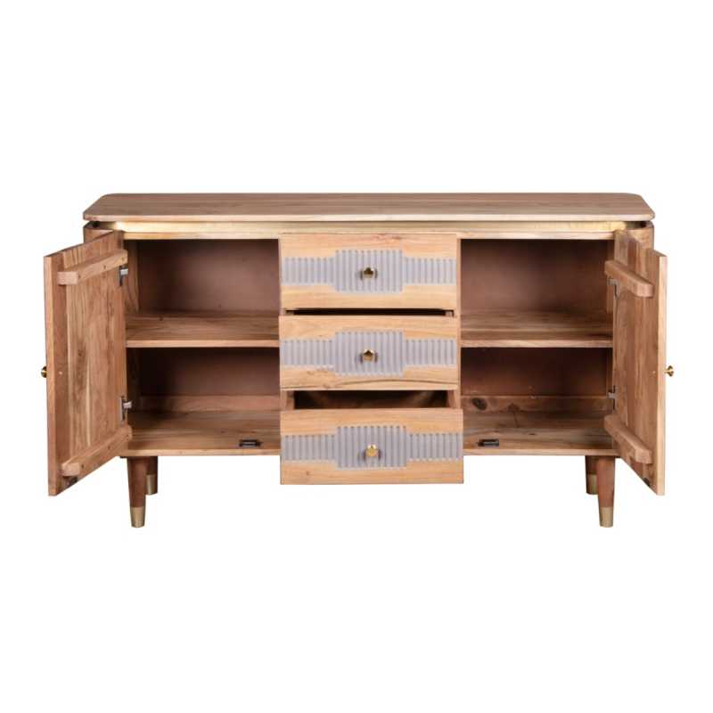 Wilton 2 Doors 3 Drawers Sideboard in Acacia Wood 140cm - UK