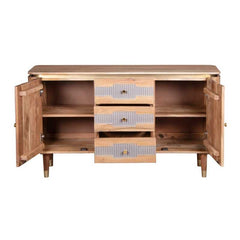 Wilton 2 Doors 3 Drawers Sideboard in Acacia Wood 140cm - UK - Furniture One Shop