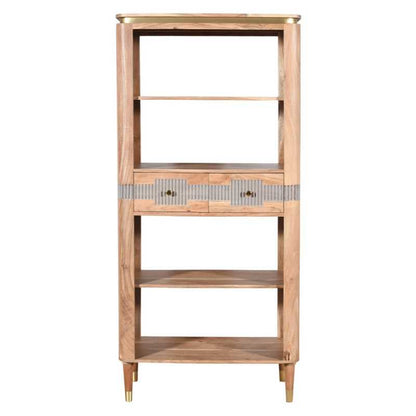 Wilton 2 Drawers Open Bookcase In Acacia Wood - UK