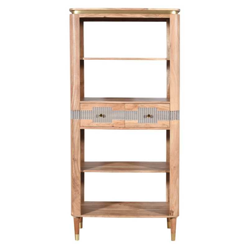 Wilton 2 Drawers Open Bookcase In Acacia Wood - UK