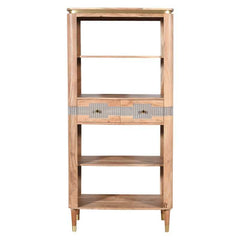 Wilton 2 Drawers Open Bookcase In Acacia Wood - UK