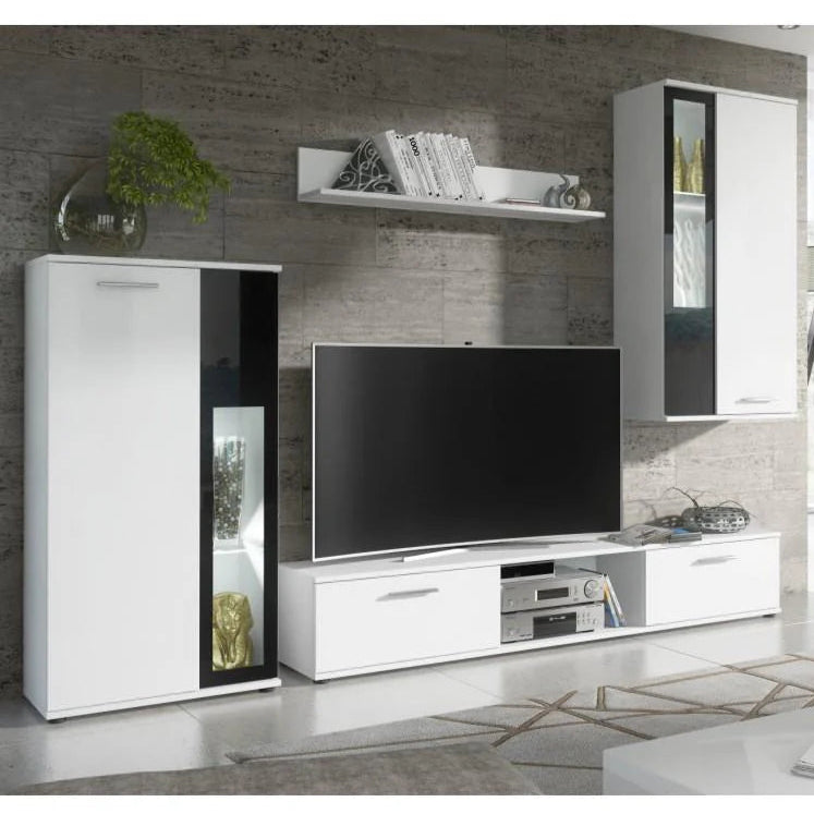 Wow Wooden Entertainment Unit in White & Black