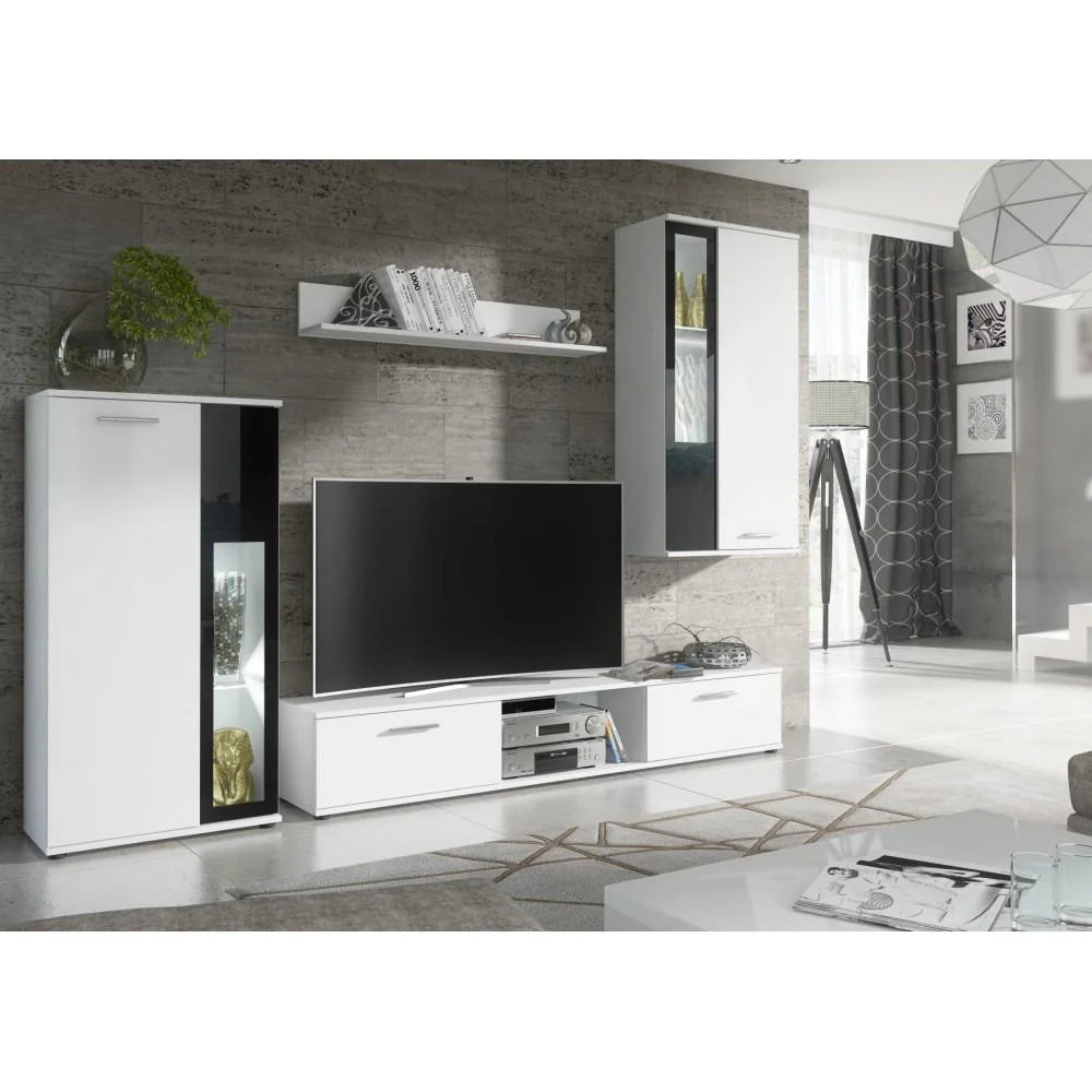 Wow Wooden Entertainment Unit in White & Black