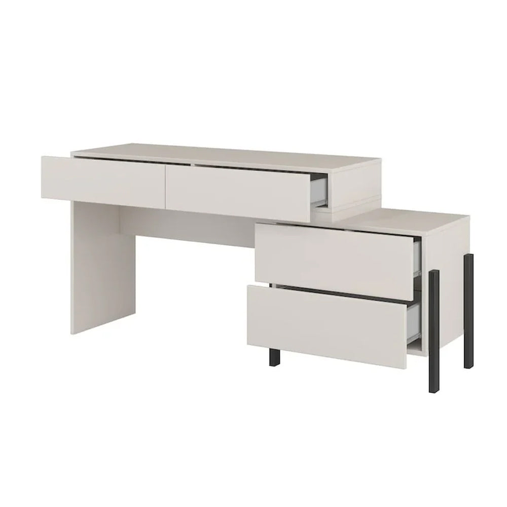 Yukon Wooden Dressing Table with 4 Drawers in Cashmere - 143cm