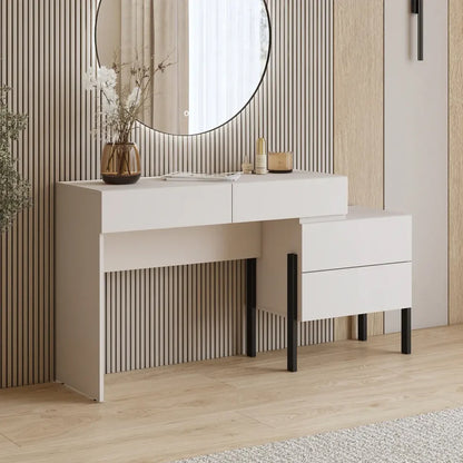 Yukon Wooden Dressing Table with 4 Drawers in Cashmere - 143cm