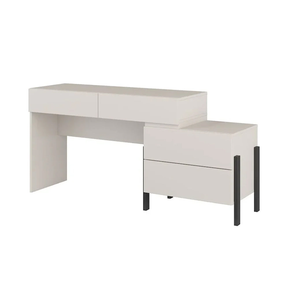 Yukon Wooden Dressing Table with 4 Drawers in Cashmere - 143cm