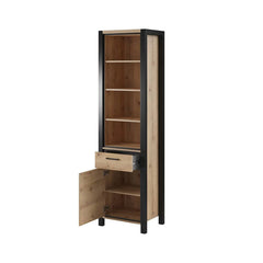 Aktiv Wooden Tall Display Cabinet in Oak Taurus - Furniture One Shop