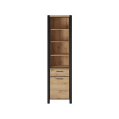 Aktiv Wooden Tall Display Cabinet in Oak Taurus - Furniture One Shop