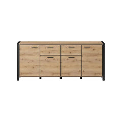Aktiv Large Wooden 4 Door 2 Drawers Sideboard in Oak - Furniture One Shop