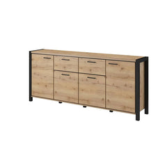 Aktiv Large Wooden 4 Door 2 Drawers Sideboard in Oak - Furniture One Shop