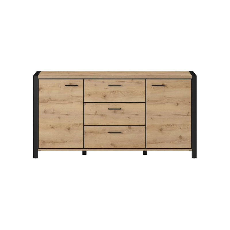 Aktiv Small Wooden 2 Door 3 Drawers Sideboard in Oak