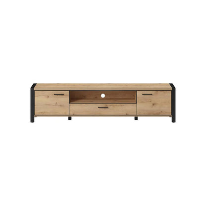 Aktiv Large Wooden TV Stand in Oak - 210cm - Furniture One Shop