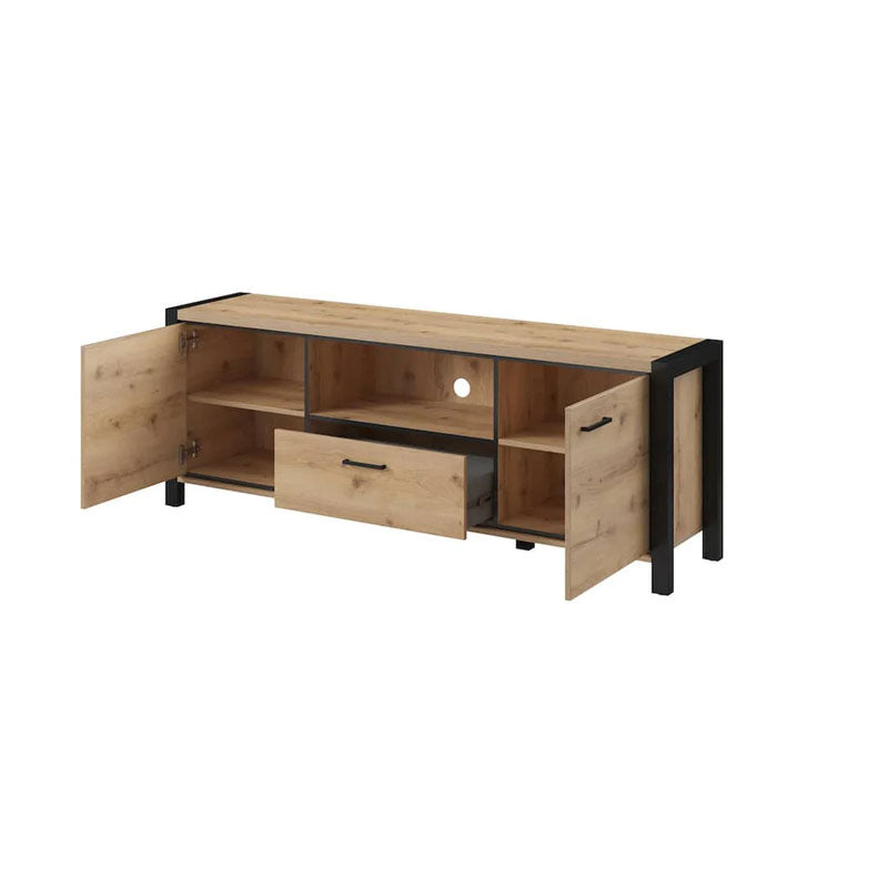 Aktiv Small Wooden TV Stand in Oak - 180cm