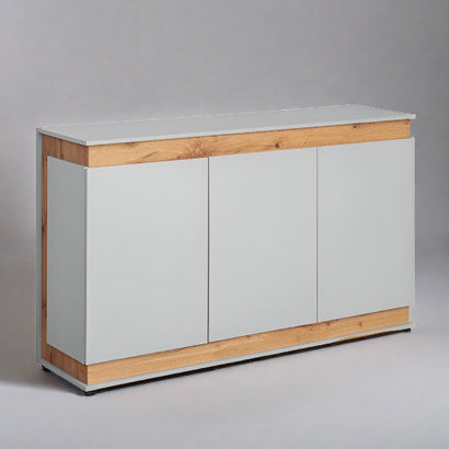 Berlin Wooden 3 Doors Sideboard in Oak and Matt Grey - Furniture One Shop