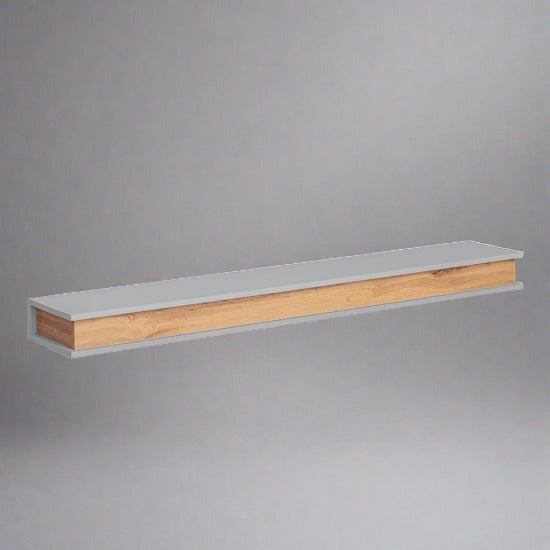 Berlin Wooden Wall Shelf 150cm in Oak and Grey Matt - Furniture One Shop