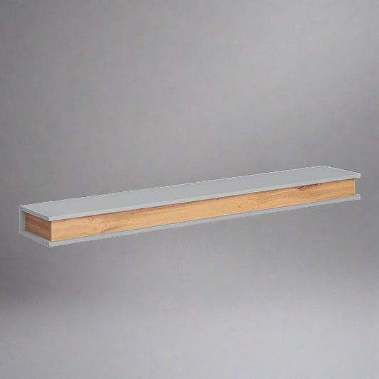 Berlin Wooden Wall Shelf 150cm in Oak and Grey Matt - Furniture One Shop
