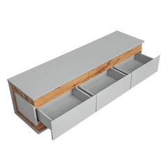 Berlin Wooden TV Stand 150cm in Oak and Matt Grey - Furniture One Shop