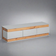 Berlin Wooden TV Stand 150cm in Oak and Matt Grey - Furniture One Shop