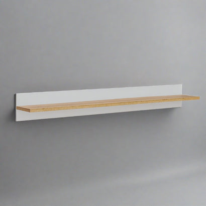 Bogota Wooden Wall Shelf in Grey and Riviera Oak - 160cm - Furniture One Shop