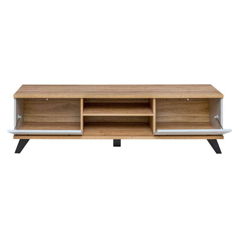 Bogota Wooden TV Stand in Grey and Riviera Oak - 160cm - Furniture One Shop