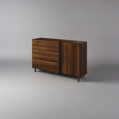 Borga Wooden 1 Door 3 Drawers Sideboard in Oak Catania - Furniture One Shop
