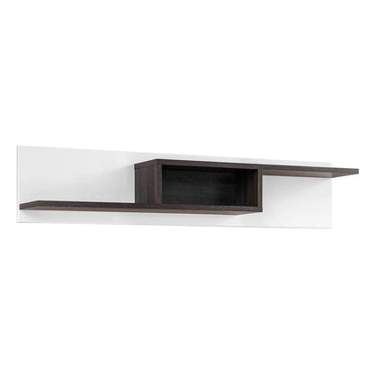 Cross Wooden Wall Shelf in White High Gloss - 160cm - Furniture One Shop