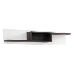 Cross Wooden Wall Shelf in White High Gloss - 160cm - Furniture One Shop