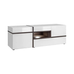 Cross Wooden TV Stand in White High Gloss - 150cm - Furniture One Shop