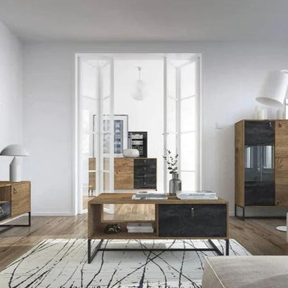 Dark Wooden Coffee Table in Oak Ribbeck - Furniture One Shop