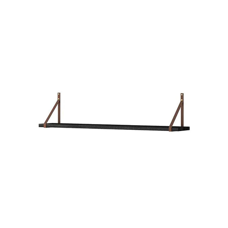 Dark Wooden Wall Shelf in Oak Ribbeck - 102cm