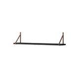 Dark Wooden Wall Shelf in Oak Ribbeck - 102cm