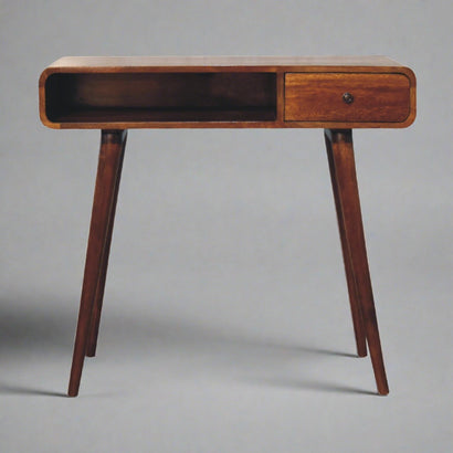 Salford Curved Chestnut Laptop Desk - Furniture One Shop