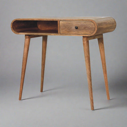 Preston Curved Chestnut Laptop Desk - Furniture One Shop