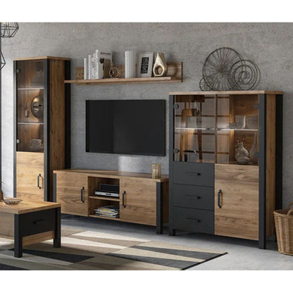 Olin Wooden Wall Shelf in Appenzeller Fichte Oak - 147cm - Furniture One Shop
