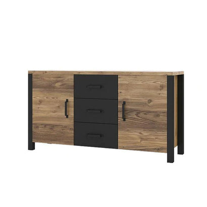 Olin Wooden 2 Door 3 Drawers Sideboard in Appenzeller Fichte Oak - Furniture One Shop