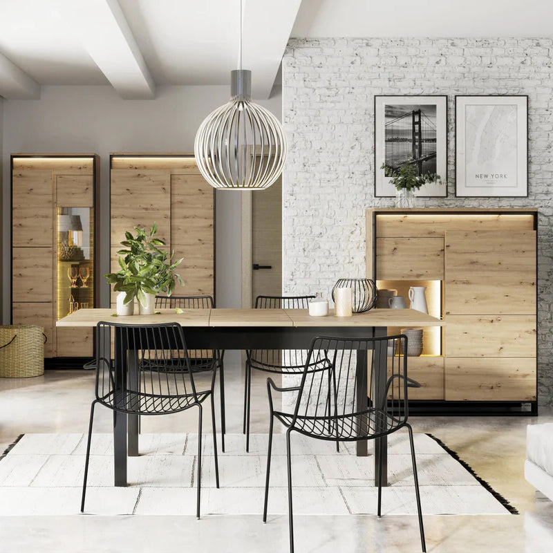 Quant Extending Wooden Dining Table in Oak Artisan - Furniture One Shop