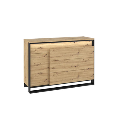 Quant Wooden 1 Door 4 Drawers Sideboard in Oak Artisan - Furniture One Shop