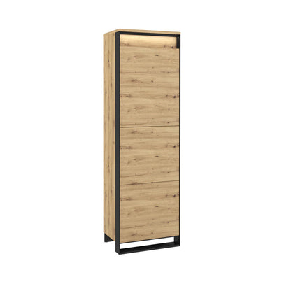 Quant Wooden Tall Storage Cabinet in Oak Artisan - Furniture One Shop