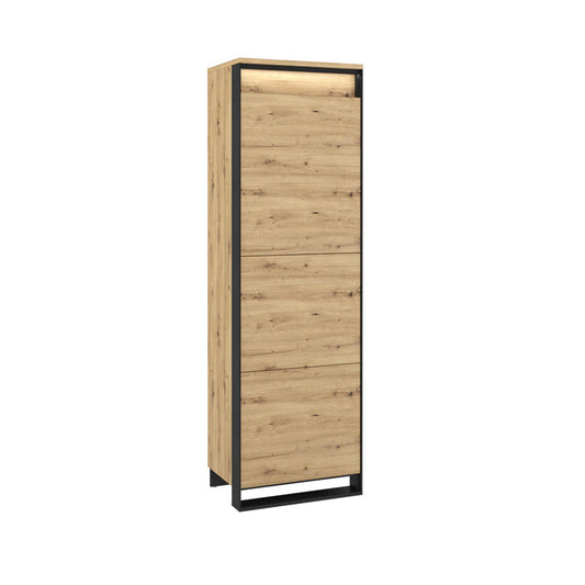 Quant Wooden Tall Storage Cabinet in Oak Artisan - Furniture One Shop
