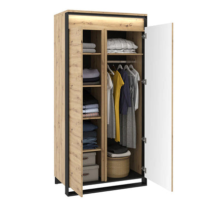 Quant Wooden Wardrobe with 2 Doors in Oak Artisan - Furniture One Shop