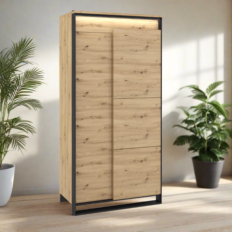 Quant Wooden Wardrobe with 2 Doors in Oak Artisan