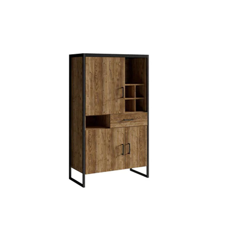 Tarabo Wooden 2 Doors Display Cabinet in Oak Canyon