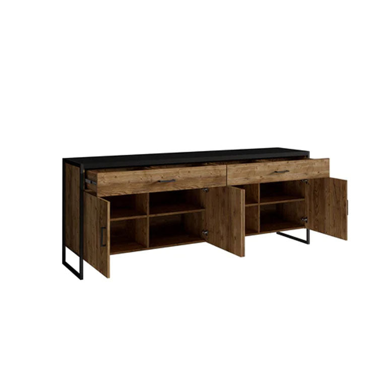 Tarabo Wooden 4 Door 2 Drawers Sideboard in Oak Canyon