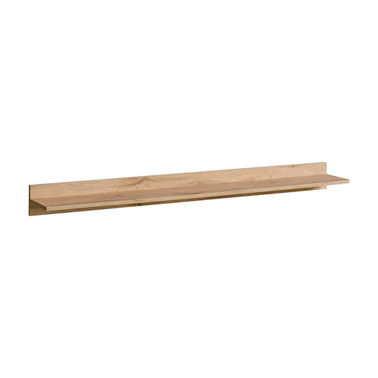 Thin Wooden Wall Shelf in Oak Wotan - 150cm - Furniture One Shop