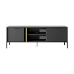 Lars Small Wooden TV Stand in Anthracite and Gold - 153cm - Furniture One Shop
