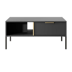 Lars Wooden Coffee Table in Anthracite & Gold - Furniture One Shop