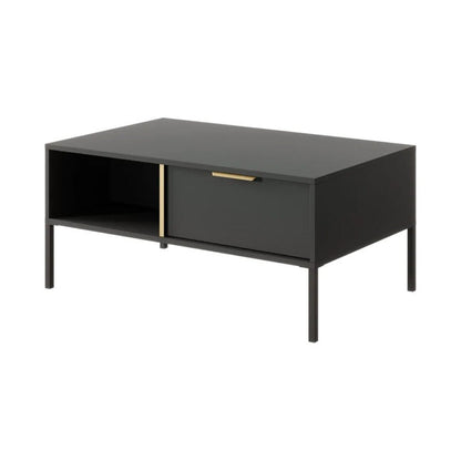 Lars Wooden Coffee Table in Anthracite & Gold - Furniture One Shop